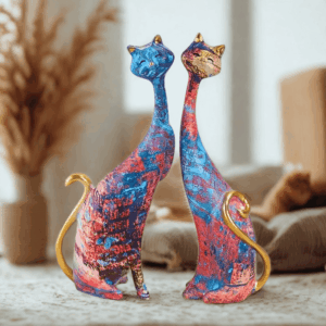 Vintage Cat szobor 2 db