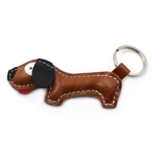 Bőr kulcstartó Barna Tacskó
