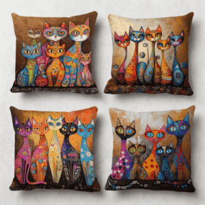 Vintage cicás párnahuzat szett 4 db