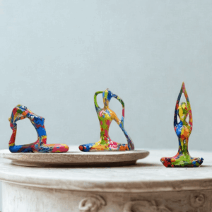 Absztrakt jóga szobor 3 db