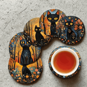 Modern hőálló poháralátét 6 db- cicák