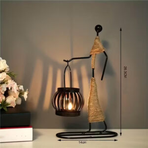 Fém mécsestartó - női alak