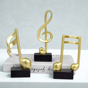 Boho dekoráció hangjegyek 3 db - arany