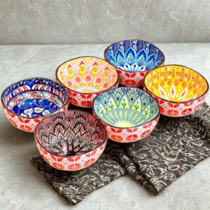 Bohém kerámia tálak 6db