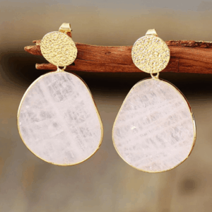 Rózsakvarc Ovál Fülbevaló