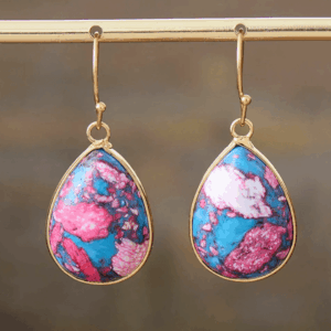 Cotton Candy Jáspis Fülbevaló