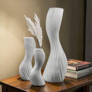 Ívelt váza szett 3 db - fehér