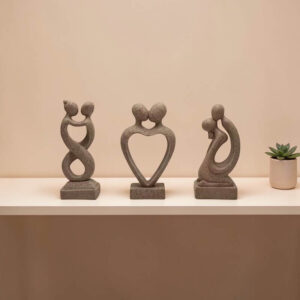 Szerelem szobor szett 3 db – homok szín